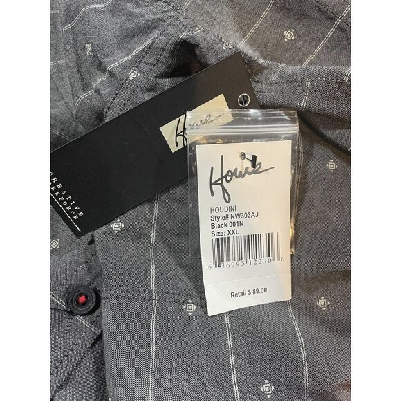 Howe Creative Workforce Houdini Shirt Size XXL Gray White Geo Print NWT $89 - Picture 8 of 8
